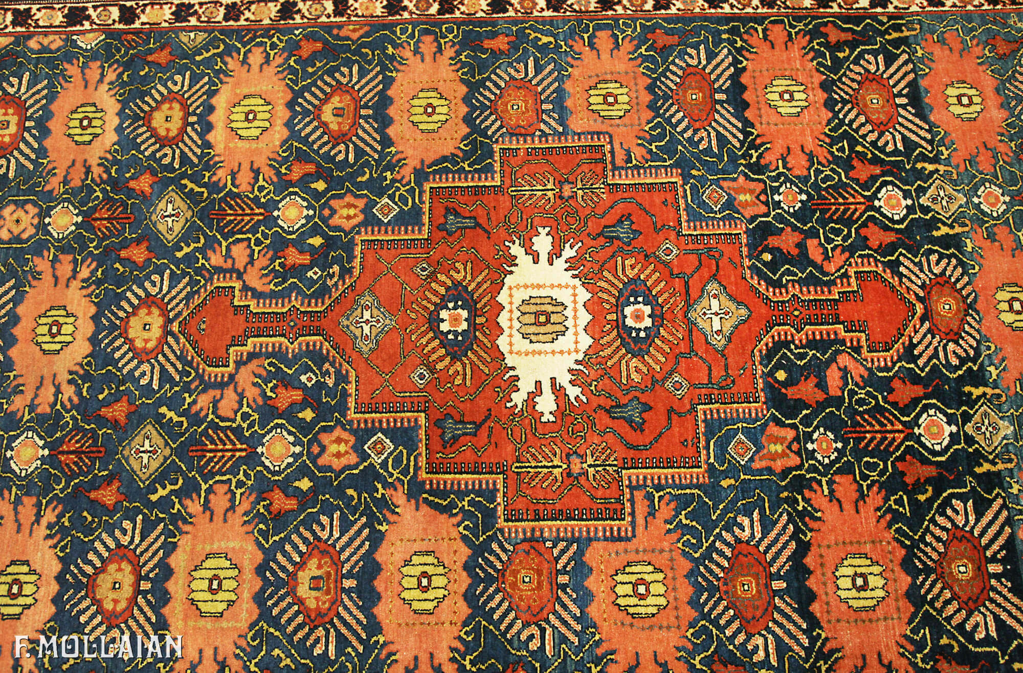 Tapis Persan Antique Senneh Chaîne de Soie n°:58274124